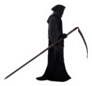 Silhouette Of A Grim Reaper Isolated On White Sticker