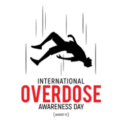 Silhouette Of A Man Falling, Overdose Awareness Day Sticker