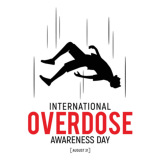 Silhouette Of A Man Falling, Overdose Awareness Day Sticker