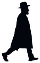 Silhouette Of A Running Jewish Man In A Hat Sticker
