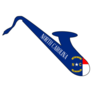 Silhouette Of A Saxophone With North Carolina Flag Sticker