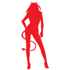 Silhouette Of A Sexy Devil Woman Sticker
