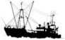 Silhouette Of A Trawler Fishing Boat Sticker