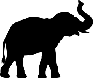 Silhouette Of An Elephant Sticker