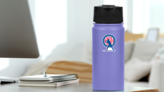 Silhouette Of Baseball Player Sticker on a Water Bottle (New) example