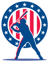 Silhouette Of Baseball Player Sticker