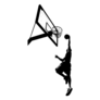 Silhouette of Basketball Player Shooting Hoops Sticker