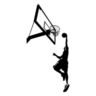 Silhouette of Basketball Player Shooting Hoops Sticker