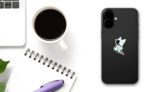 Silhouette Of Beautiful Fairy in Blue Dress on a Phone (New) example