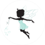 Silhouette Of Beautiful Fairy with Blue wings and Dress Sticker