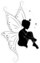Silhouette Of Beautiful Sitting Fairy Sticker