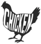Silhouette Of Farm Hen With Text Chicken Sticker