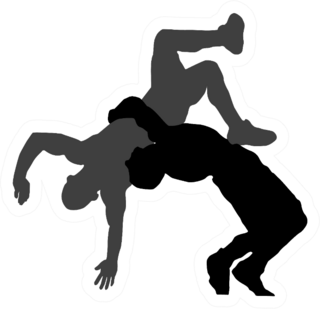 Silhouette Of Greek Roman Wrestling Sticker