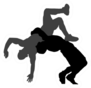 Silhouette Of Greek Roman Wrestling Sticker