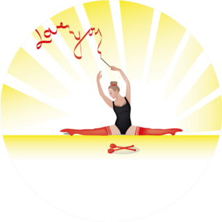 Silhouette Of Gymnastic Girl Love You Sticker