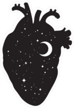 Silhouette Of Human Heart With Universe Sticker