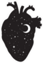 Silhouette Of Human Heart With Universe Sticker