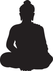 Silhouette Of Sitting Buddha Sticker