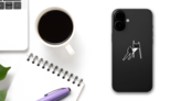 Silhouette Of Skier Passing Gate Sticker on a Phone (New) example