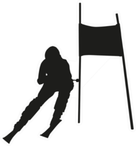Silhouette Of Skier Passing Gate Sticker