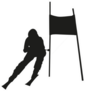 Silhouette Of Skier Passing Gate Sticker