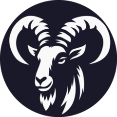 Silhouette Ram Serious Head Sticker