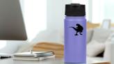 Silhouette T Rex Dinosaur Sticker on a Water Bottle (New) example