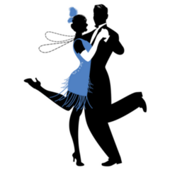 Silhouettes Of 1920s Dancing Couple Sticker