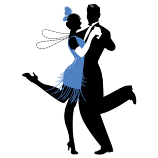 Silhouettes Of 1920s Dancing Couple Sticker