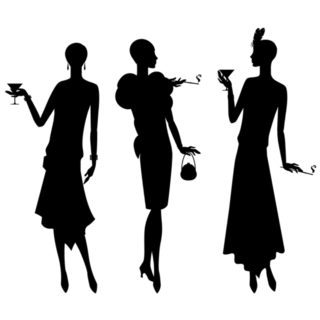 Silhouettes Of Beautiful Girls In 1920s Style Sticker