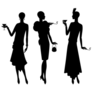 Silhouettes Of Beautiful Girls In 1920s Style Sticker