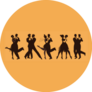 Silhouettes Of Dancing Couples In The Twenties Sticker