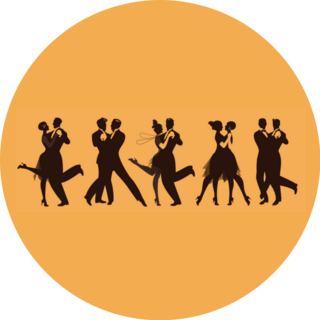 Silhouettes Of Dancing Couples In The Twenties Sticker