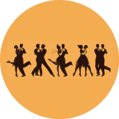 Silhouettes Of Dancing Couples In The Twenties Sticker