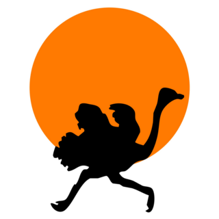 Silhouettes Ostrich Orange Sticker