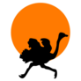 Silhouettes Ostrich Orange Sticker