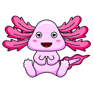 Silly Axolotl Sitting Sticker