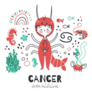 Silly Cancer Zodiac Sign Illustrations Sticker 