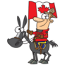 Silly Cartoon of Canadian Royal Mounted Police Man on Horse Sticker