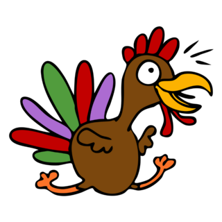 Silly Cartoon Turkey Character Sticker