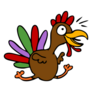 Silly Cartoon Turkey Character Sticker