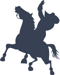 Silly Cowboy Riding A Horse Sticker