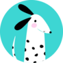 Silly Dalmatian Teal Sticker