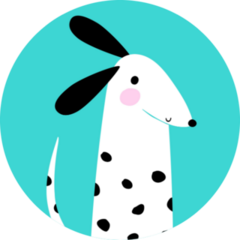 Silly Dalmatian Teal Sticker