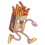 Silly French Fries Cartoon Sticker