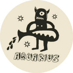 Silly Hand Drawn Zodiac Aquarius Sticker