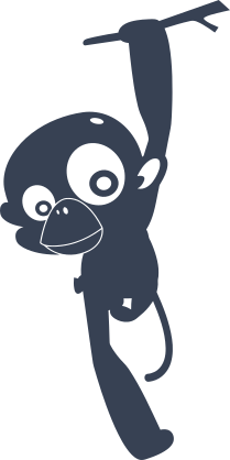 Silly Monkey Hanging From Branch Sticker