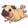 Silly Pug Running Sticker
