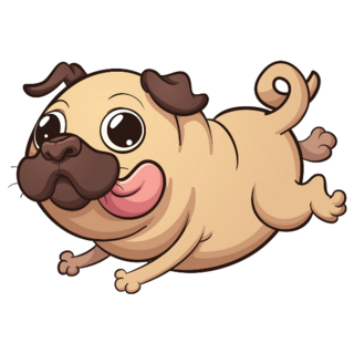 Silly Pug Running Sticker
