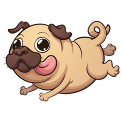 Silly Pug Running Sticker